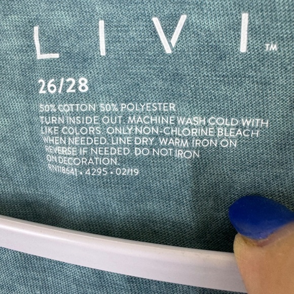 LIVI for LANE BRYANT Sleeveless Teal T Shirt Top Open Back Flap / Plus 26 - 28 - Picture 15 of 16